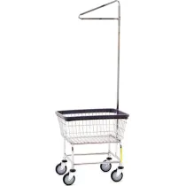100CEC91C - Standard Laundry Cart w/ Single Pole Rack - R&B Wire