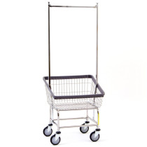 100CTC58C - Front Load Laundry Cart W/ Double Pole Rack - R&B Wire (Obsolete - Search New Sku 100T58/D7)