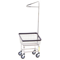 100CTC91C - Front Load Laundry Cart W/ Single Pole Rack - R&B Wire (Obsolete - Search New Sku 100T91/D7)