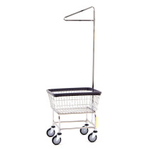 100E91 - Standard Laundry Cart w/ Single Pole Rack - R&B Wire