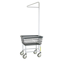 100E91/D7 - Standard Laundry Cart w/ Single Pole Rack, Dura Seven - R&B Wire