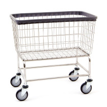 200CFC Large Capacity  Wire Frame Metal Laundry Cart Chrome- R&B Wire 33.75"L x 21.5"W x 13.75"D x 30.5"H (Obsolete - Please Search New Number 200F/D7)