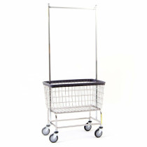 200CFC56C - Large Capacity Laundry Cart w/ Double Pole Rack - R&B Wire
