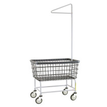 200CFC91C - Large Capacity Laundry Cart w/ Single Pole Rack - R&B Wire