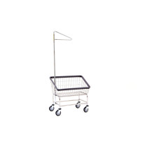 200CSC91C - Large Capacity Front Load Laundry Cart W/ Single Pole Rack - R&B Wire (Obsolete - Search New Sku 200S91/D7)