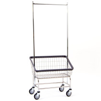 200S56 - Large Capacity Front Load Laundry Cart w/ Double Pole Rack - R&B Wire