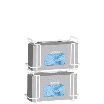 Double Wire Glove Box Dispenser, White (4 pack)