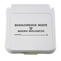 602BW - Hamper Label, "Biohazardous Waste" Black Lettering, pack of 5 - R&B Wire