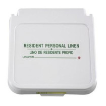 602RL - Hamper Label, "Resident Personal"  Linen Green Lettering, pack of 5 - R&B Wire