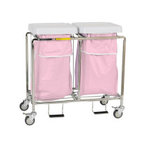 684P - Double "Leakproof" Hamper w/ Foot Pedal Pink Color - R&B Wire