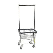 96B58 - Economy Laundry Cart w/ Double Pole Rack - R&B Wire