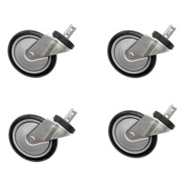 Cstr88g-4pk - 4 Pack Laundry Cart Caster Wheel 5" Grey Clean Wheel System - R&B Wire