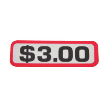 Pack of 12 - $3.00 Price Sticker for Coin Slides