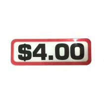 Pack of 12 - $4.00 Price Sticker for Coin Slides