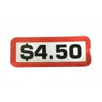 Pack of 12 - $4.50 Price Sticker for Coin Slides