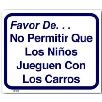 Spanish Version - Please Do Not Allow Children To Play With Laundry Carts Sign 10" X 12"