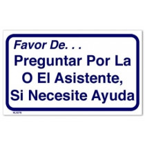 Spanish Version - Need Help With Your Laundry Sign 10" X 16"