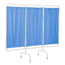 PSS 3/AML/PB - Three Panel Antimicrobial Stationary Privacy Screen Periwinkle Blue Color - R&B Wire
