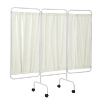 PSS 3CUS/AML/C - Three Panel Antimicrobial Mobile Privacy Screen, USA Made Cream Color - R&B Wire