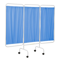 PSS 3CUS/AML/PB - Three Panel Antimicrobial Mobile Privacy Screen, USA Made Periwinkle Blue Color - R&B Wire