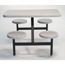 Seat Table Units STF-2444 With 1 Table And 4 Chairs In White Granite