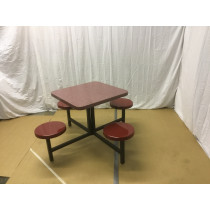 Seat Table Units STF-3030 With 1 Table And 4 Chairs In Brownstone