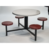 Seat Table Units STF-3600 With 1 Table And 4 Chairs In White Granite
