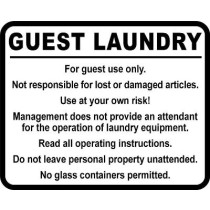 Guest Laundry For Guest Use Only Sign 15.5" x 24"