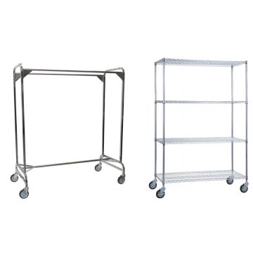 822Gg - 72" Double Garment Rack And Gray Green Garment Cover Kit Combo - R&B Wire