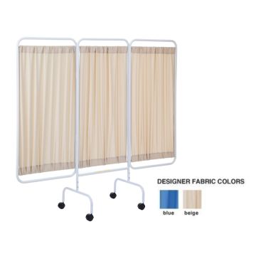 Pss 3C/Am/Bf - Three Panel Antimicrobial Mobile Designer Privacy Screen Blue Color - R&B Wire