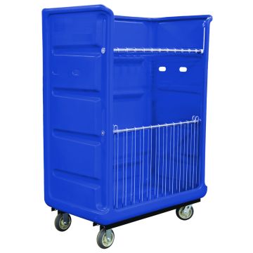 R48-Blx-Taa-6Unn - 48 Cu Ft Turnabout Truck, Wire Shelves, Blue, All Swivel - Royal Basket