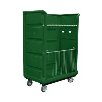 R48-Gnx-Taa-6Unn - 48 Cu Ft Turnabout Truck, Wire Shelves, Green, All Swivel - Royal Basket