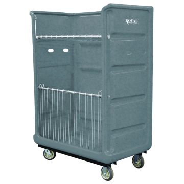 R48-Grx-Taa-6Unn - 48 Cu Ft Turnabout Truck, Wire Shelves, Gray, All Swivel - Royal Basket
