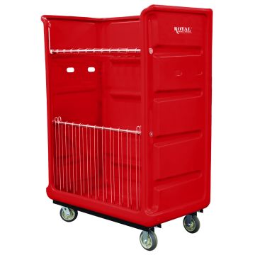 R48-Rdx-Tac-6Unn - 48 Cu Ft Turnabout Truck, Wire Shelves, Red, 2Rg/2Sw - Royal Basket
