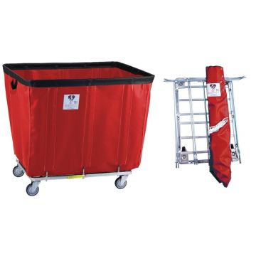 416Kdc/Anti/Rd - 16 Bushel Ups / Fedex Able Antimicrobial Vinyl Basket Truck Red Color - R&B Wire